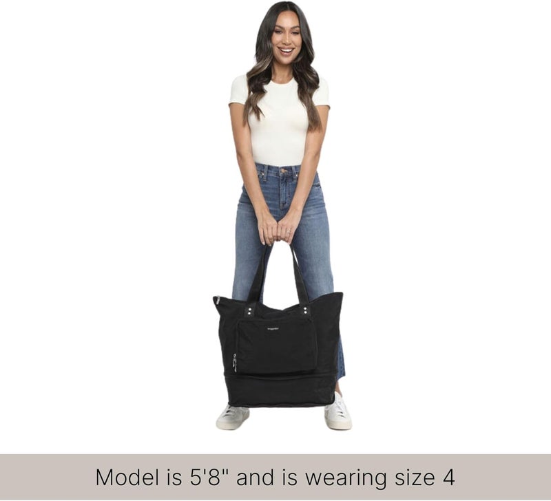 Baggallini Carryall Expandable Lightweight Travel Tote 22" Packable Folding Compact Nylon Washable Weekender w/Luggage Sleeve - Image 5
